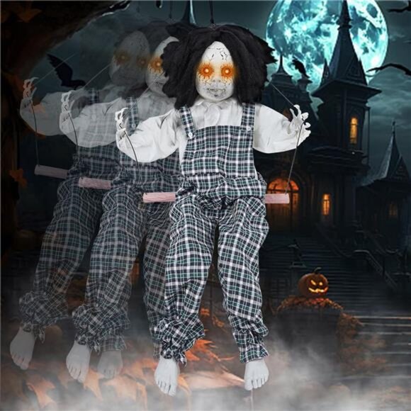 Hanging Halloween Decoration Outdoor Swing Boy Halloween Animatronic Scary Decor